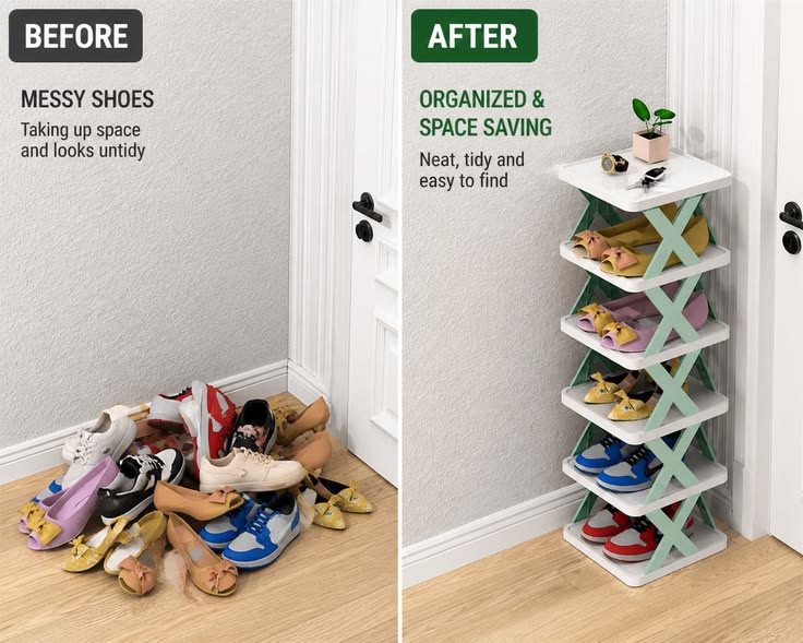 X-Shaped Detachable Folding Shoe Racks
