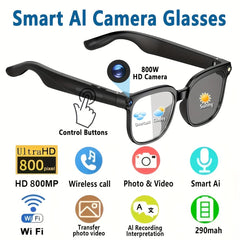 New Smart Wireless Ai 8-megapixel HD camera glasses with 1080p