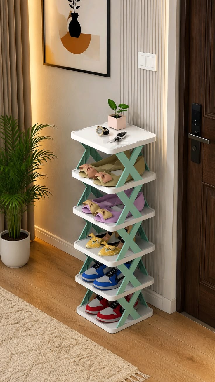 X-Shaped Detachable Folding Shoe Racks