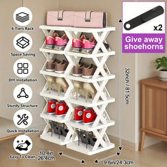 X-Shaped Detachable Folding Shoe Racks