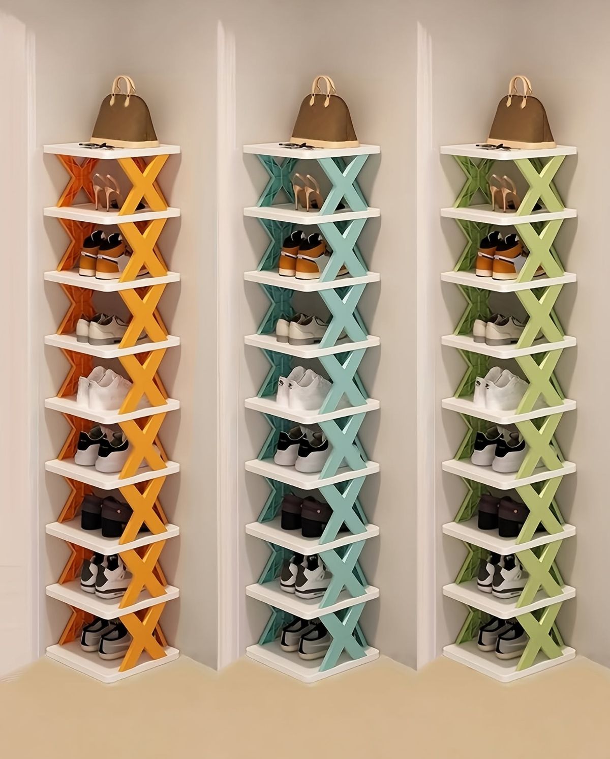X-Shaped Detachable Folding Shoe Racks