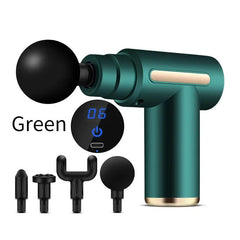 Multifunctional Mini Electric Fascia Gun Powerful Vibration Relaxer 4 Replaceable Heads For Muscle Relief Fitness