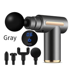 Multifunctional Mini Electric Fascia Gun Powerful Vibration Relaxer 4 Replaceable Heads For Muscle Relief Fitness