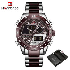 Luxury Military Sport Watch – Steel Strap Quartz Digital Wristwatch