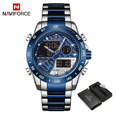Luxury Military Sport Watch – Steel Strap Quartz Digital Wristwatch