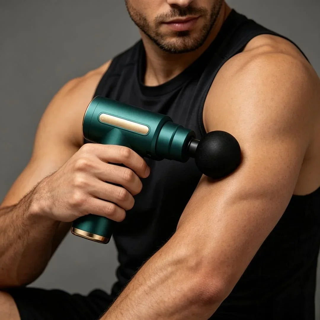 Multifunctional Mini Electric Fascia Gun Powerful Vibration Relaxer 4 Replaceable Heads For Muscle Relief Fitness