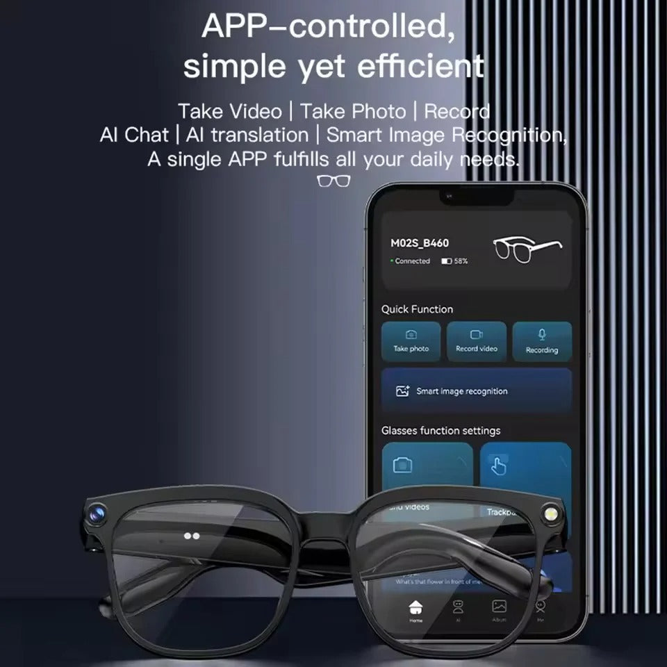 New Smart Wireless Ai 8-megapixel HD camera glasses with 1080p
