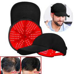 LED Infrared Hair Growth Cap Red & Blue Light Scalp Therapy Hat USB Rechargeable