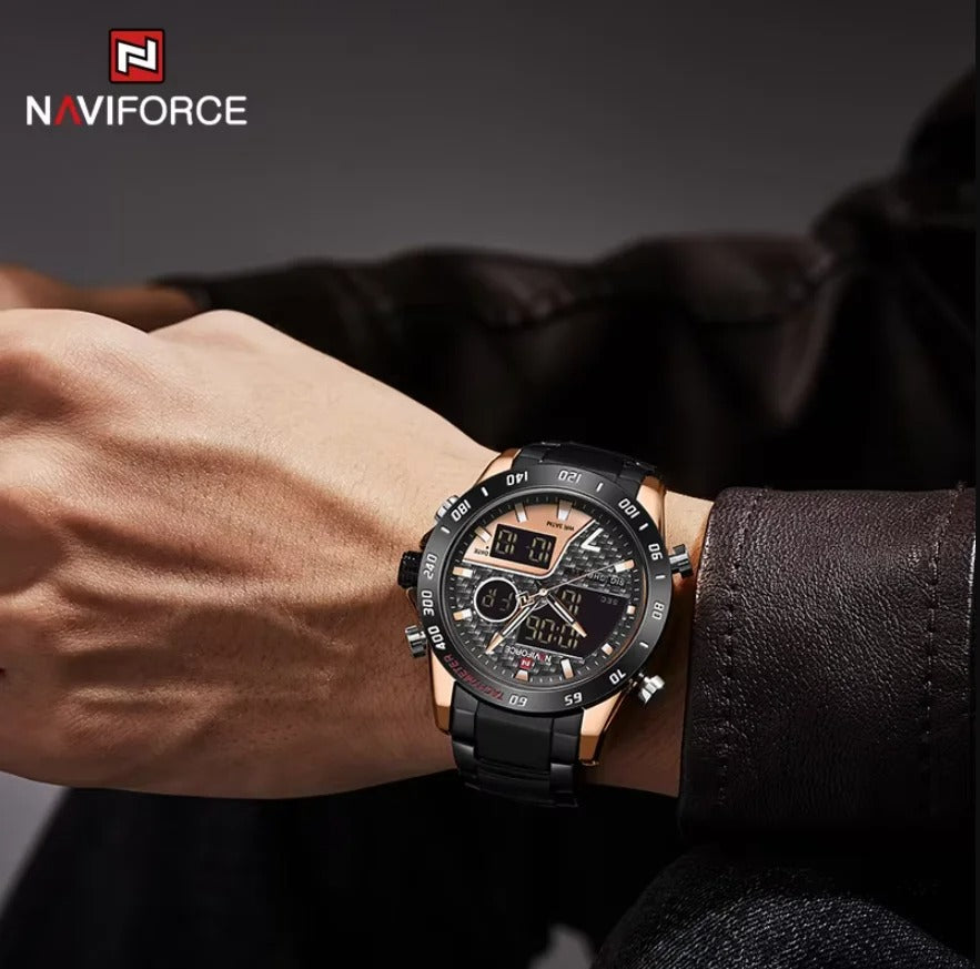 Luxury Military Sport Watch – Steel Strap Quartz Digital Wristwatch