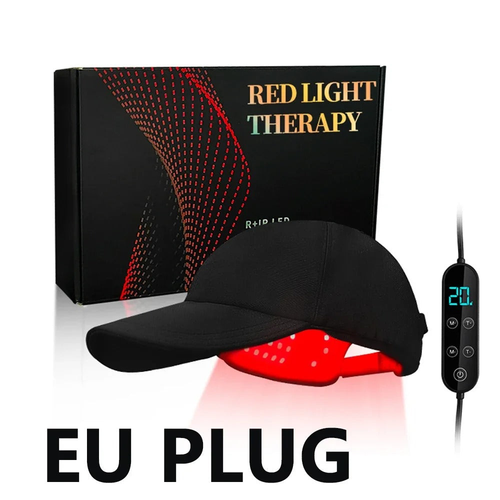 LED Infrared Hair Growth Cap Red & Blue Light Scalp Therapy Hat USB Rechargeable