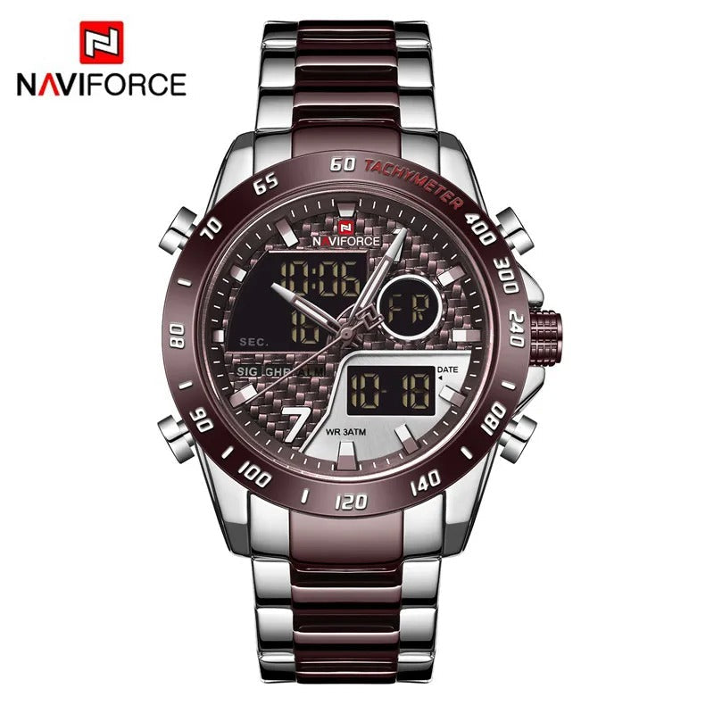 Luxury Military Sport Watch – Steel Strap Quartz Digital Wristwatch