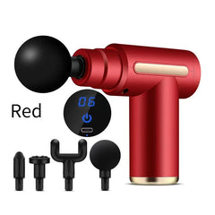Multifunctional Mini Electric Fascia Gun Powerful Vibration Relaxer 4 Replaceable Heads For Muscle Relief Fitness