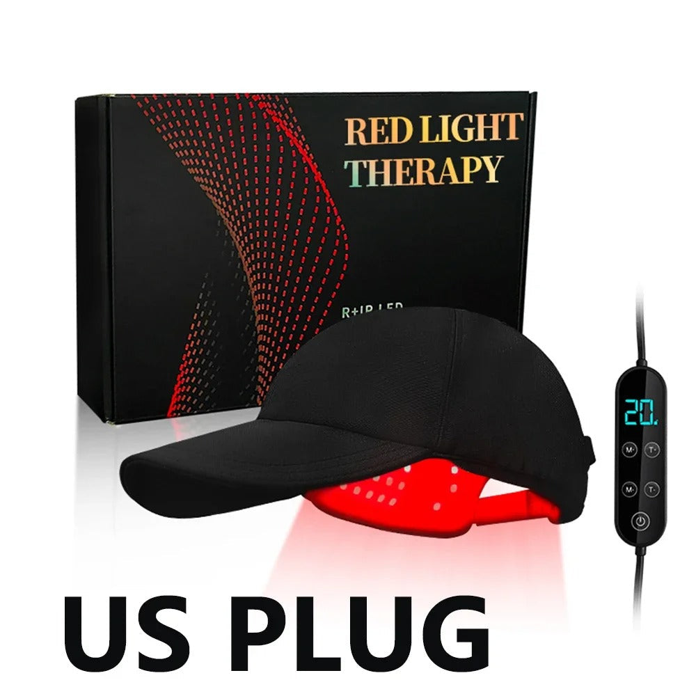 LED Infrared Hair Growth Cap Red & Blue Light Scalp Therapy Hat USB Rechargeable